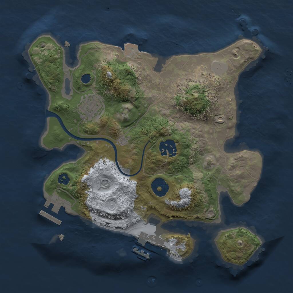 Rust Map: Procedural Map, Size: 2500, Seed: 756462, 6 Monuments