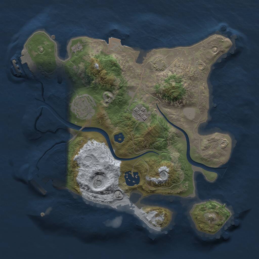 Rust Map: Procedural Map, Size: 2500, Seed: 756462, 8 Monuments