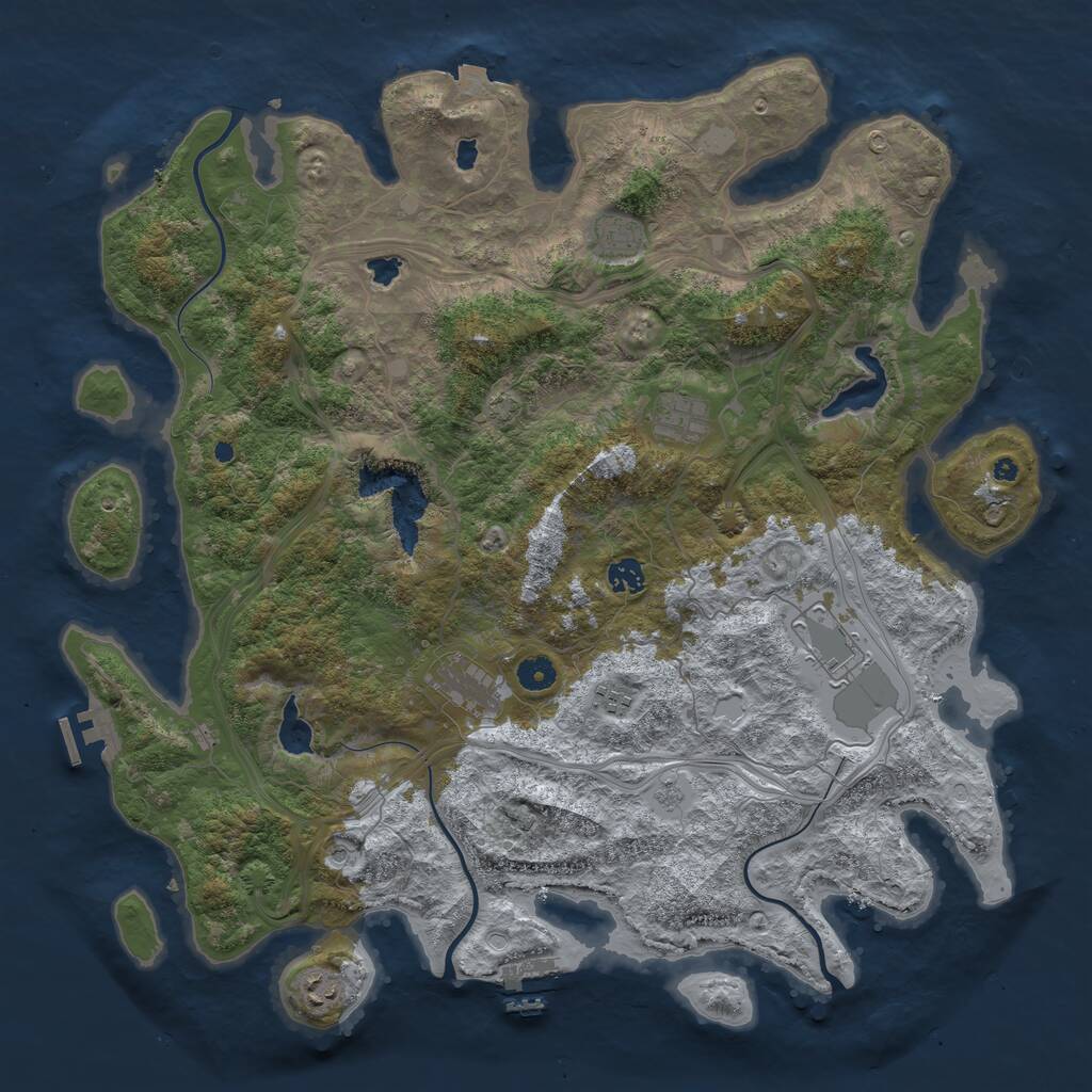Rust Map: Procedural Map, Size: 4500, Seed: 1591502765, 13 Monuments