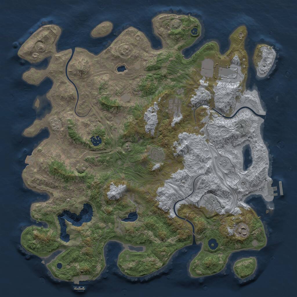 Rust Map: Procedural Map, Size: 4250, Seed: 866965668, 13 Monuments