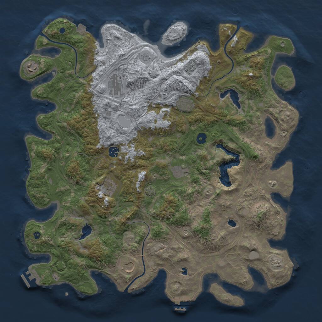 Rust Map: Procedural Map, Size: 4500, Seed: 1885794139, 14 Monuments