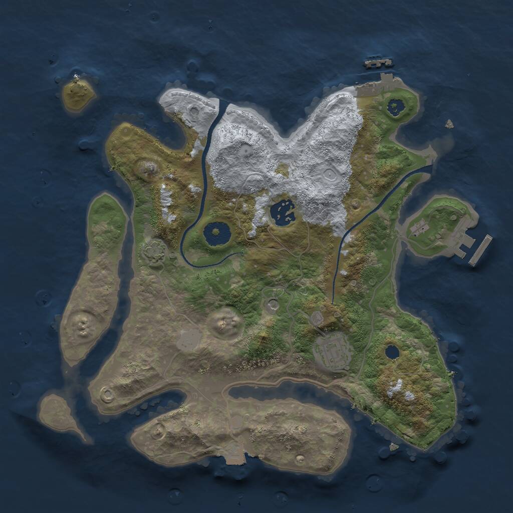 Rust Map: Procedural Map, Size: 3000, Seed: 146709909, 7 Monuments