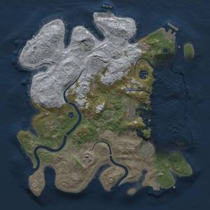 Thumbnail Rust Map: Procedural Map, Size: 3500, Seed: 1151696581, 13 Monuments