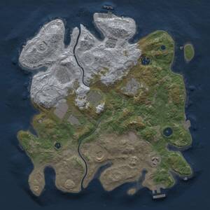 Thumbnail Rust Map: Procedural Map, Size: 3500, Seed: 1151696581, 14 Monuments