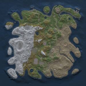 Thumbnail Rust Map: Procedural Map, Size: 3800, Seed: 1910089887, 14 Monuments