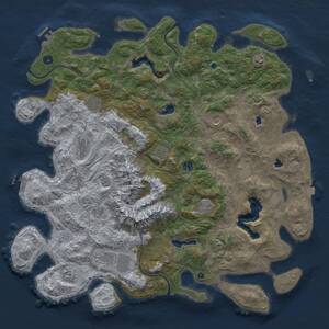 Thumbnail Rust Map: Procedural Map, Size: 5000, Seed: 606701476, 17 Monuments