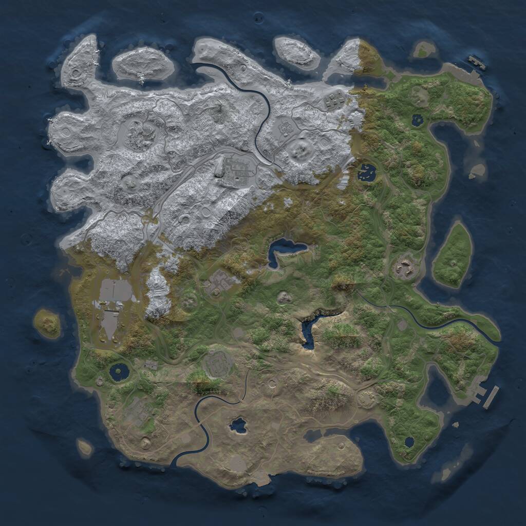 Rust Map: Procedural Map, Size: 4250, Seed: 1015577110, 15 Monuments