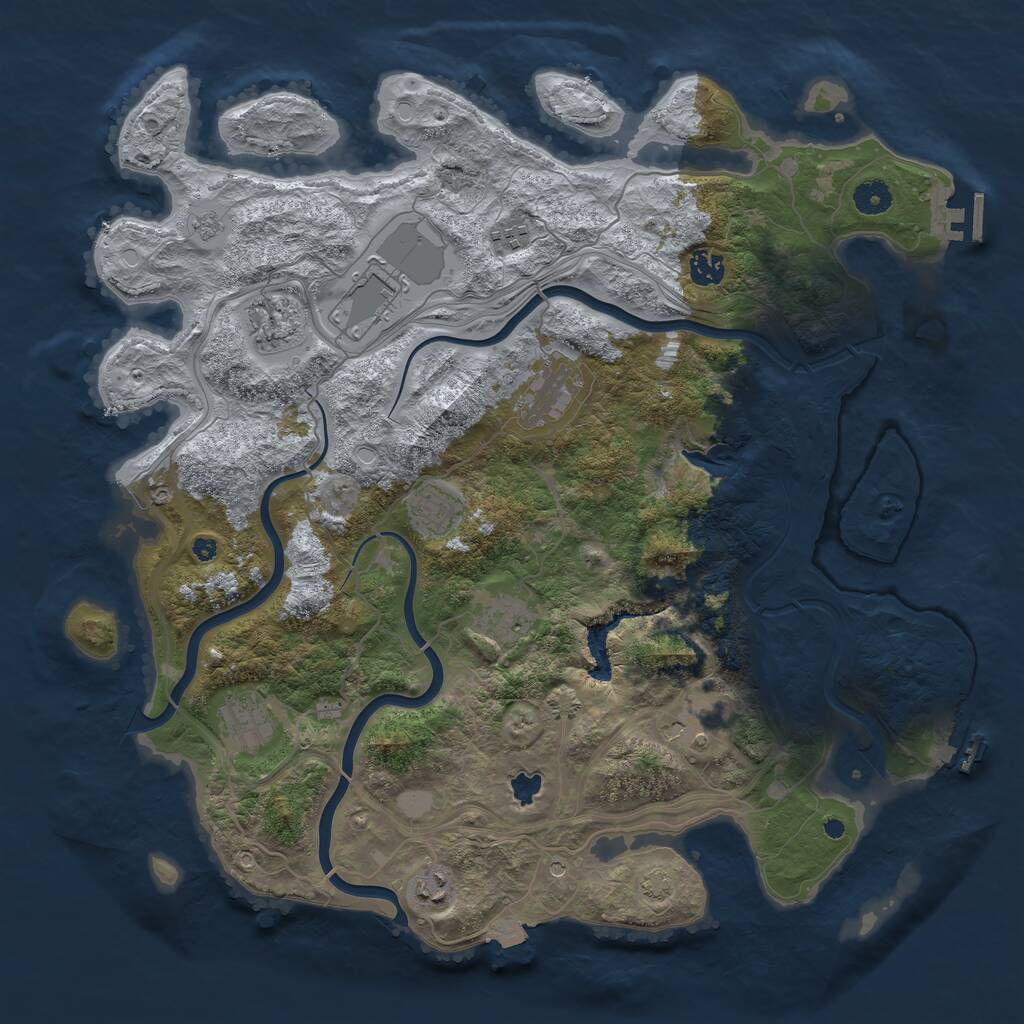 Rust Map: Procedural Map, Size: 4250, Seed: 1015577110, 16 Monuments