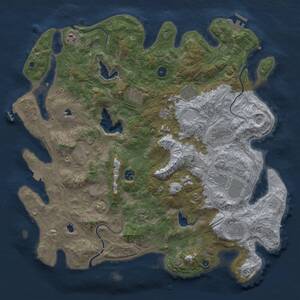 Thumbnail Rust Map: Procedural Map, Size: 4500, Seed: 54158, 16 Monuments