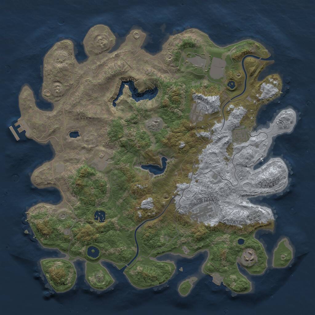 Rust Map: Procedural Map, Size: 4000, Seed: 795855574, 13 Monuments