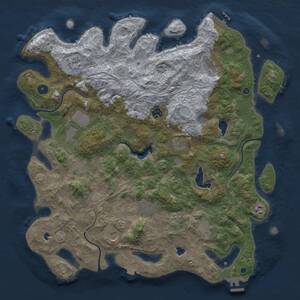 Thumbnail Rust Map: Procedural Map, Size: 4500, Seed: 1888661344, 17 Monuments