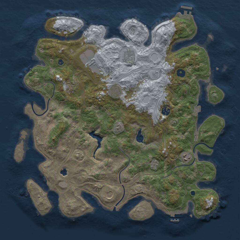 Rust Map: Procedural Map, Size: 4250, Seed: 1847751323, 14 Monuments