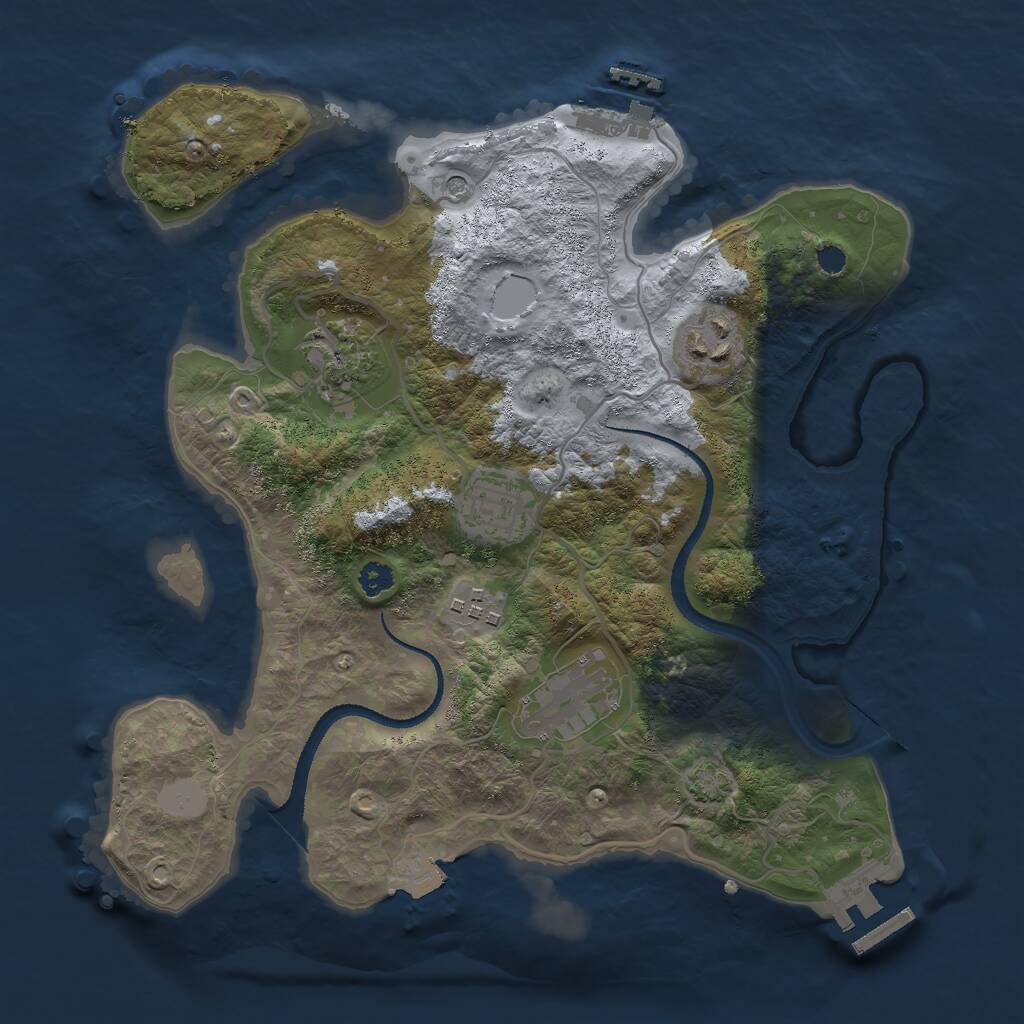 Rust Map: Procedural Map, Size: 3000, Seed: 815456249, 10 Monuments