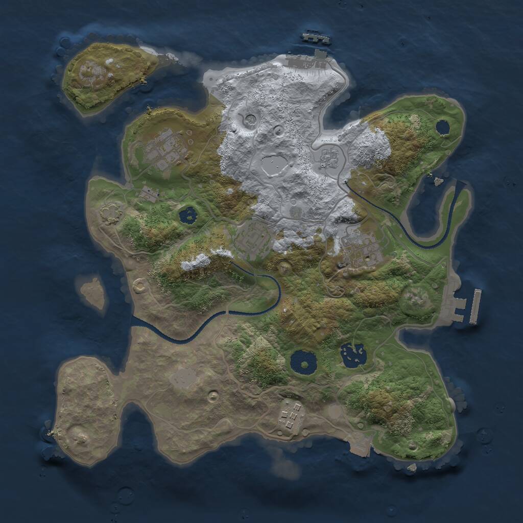 Rust Map: Procedural Map, Size: 3000, Seed: 815456249, 11 Monuments