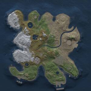 Thumbnail Rust Map: Procedural Map, Size: 2500, Seed: 323423, 8 Monuments