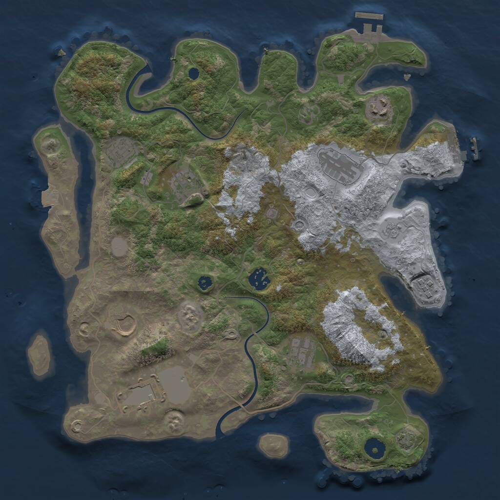 Rust Map: Procedural Map, Size: 3600, Seed: 1098, 15 Monuments