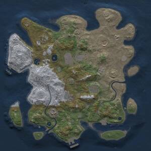 Thumbnail Rust Map: Procedural Map, Size: 3500, Seed: 1213435318, 14 Monuments