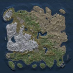 Thumbnail Rust Map: Procedural Map, Size: 4000, Seed: 605506917, 16 Monuments