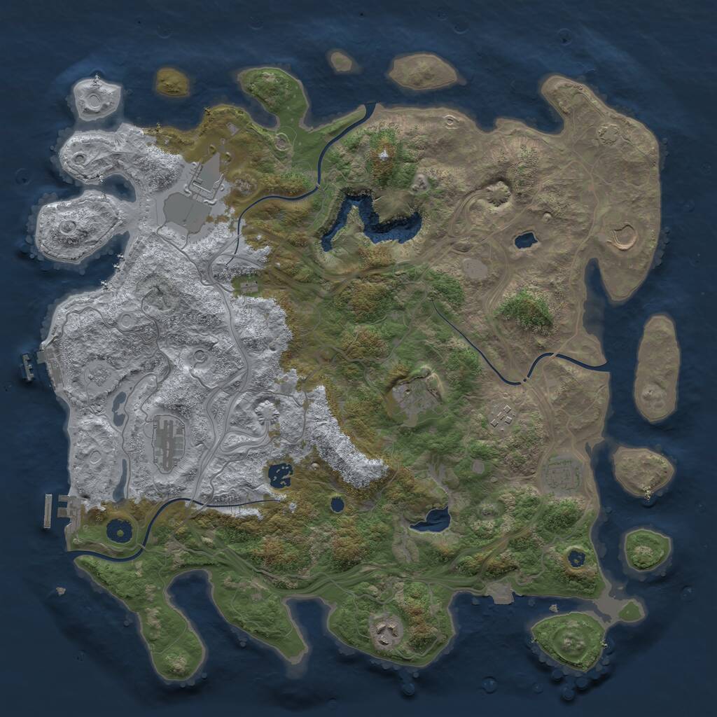 Rust Map: Procedural Map, Size: 4250, Seed: 1375674654, 14 Monuments