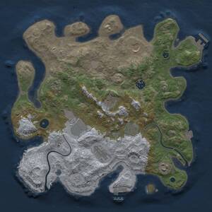 Thumbnail Rust Map: Procedural Map, Size: 3500, Seed: 36893689, 14 Monuments