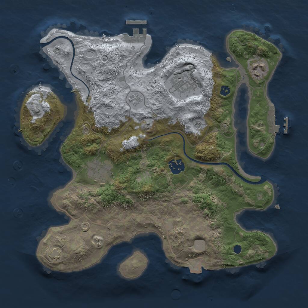 Rust Map: Procedural Map, Size: 3000, Seed: 849332445, 10 Monuments