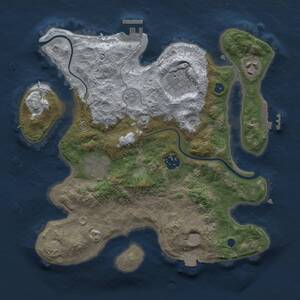 Thumbnail Rust Map: Procedural Map, Size: 3000, Seed: 849332445, 10 Monuments