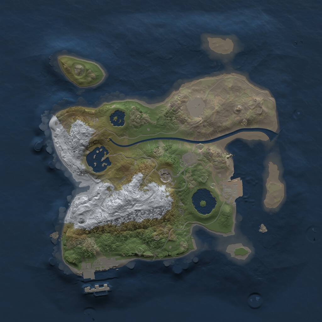 Rust Map: Procedural Map, Size: 2000, Seed: 1612812347, 4 Monuments