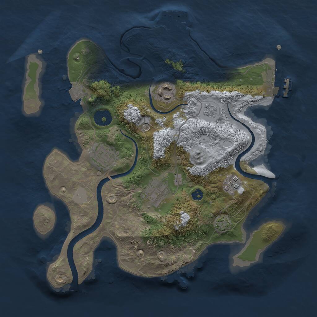 Rust Map: Procedural Map, Size: 2750, Seed: 55634212, 10 Monuments