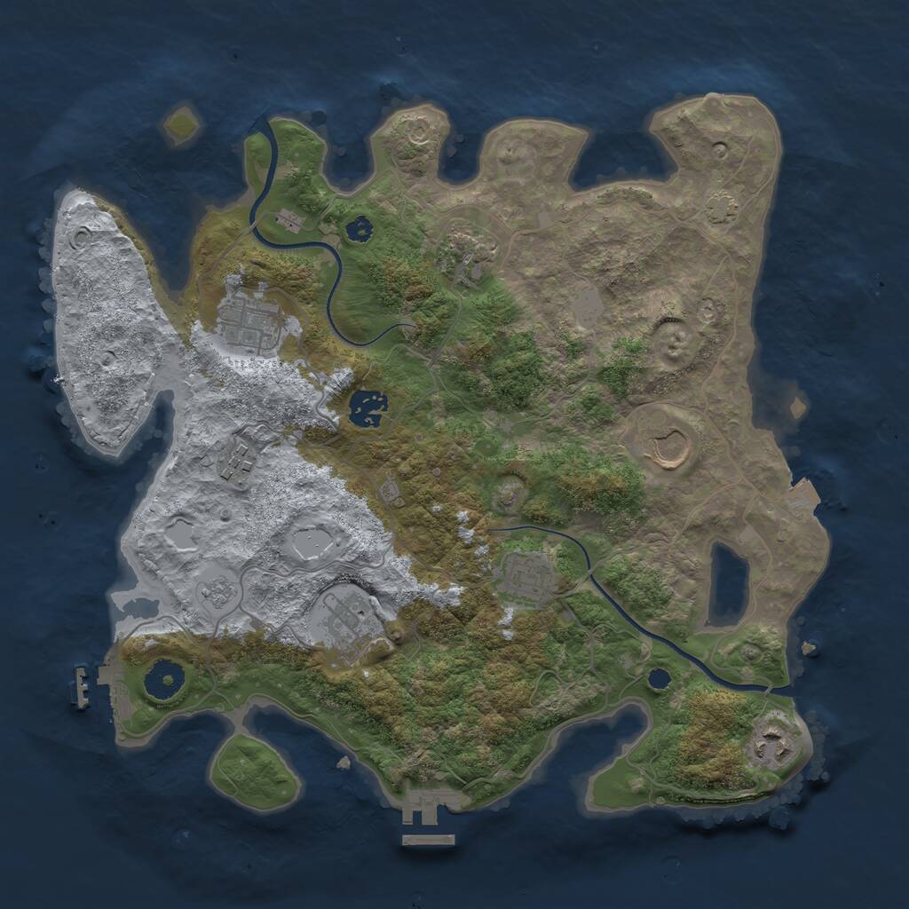 Rust Map: Procedural Map, Size: 3500, Seed: 815127968, 13 Monuments