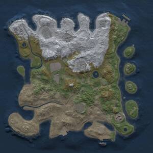 Thumbnail Rust Map: Procedural Map, Size: 3500, Seed: 516294933, 12 Monuments