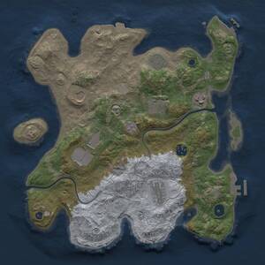 Thumbnail Rust Map: Procedural Map, Size: 3500, Seed: 283951, 14 Monuments