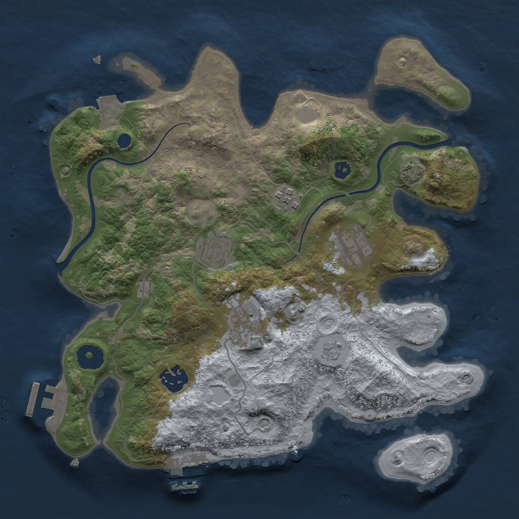 Rust Map: Procedural Map, Size: 3000, Seed: 99725, 11 Monuments