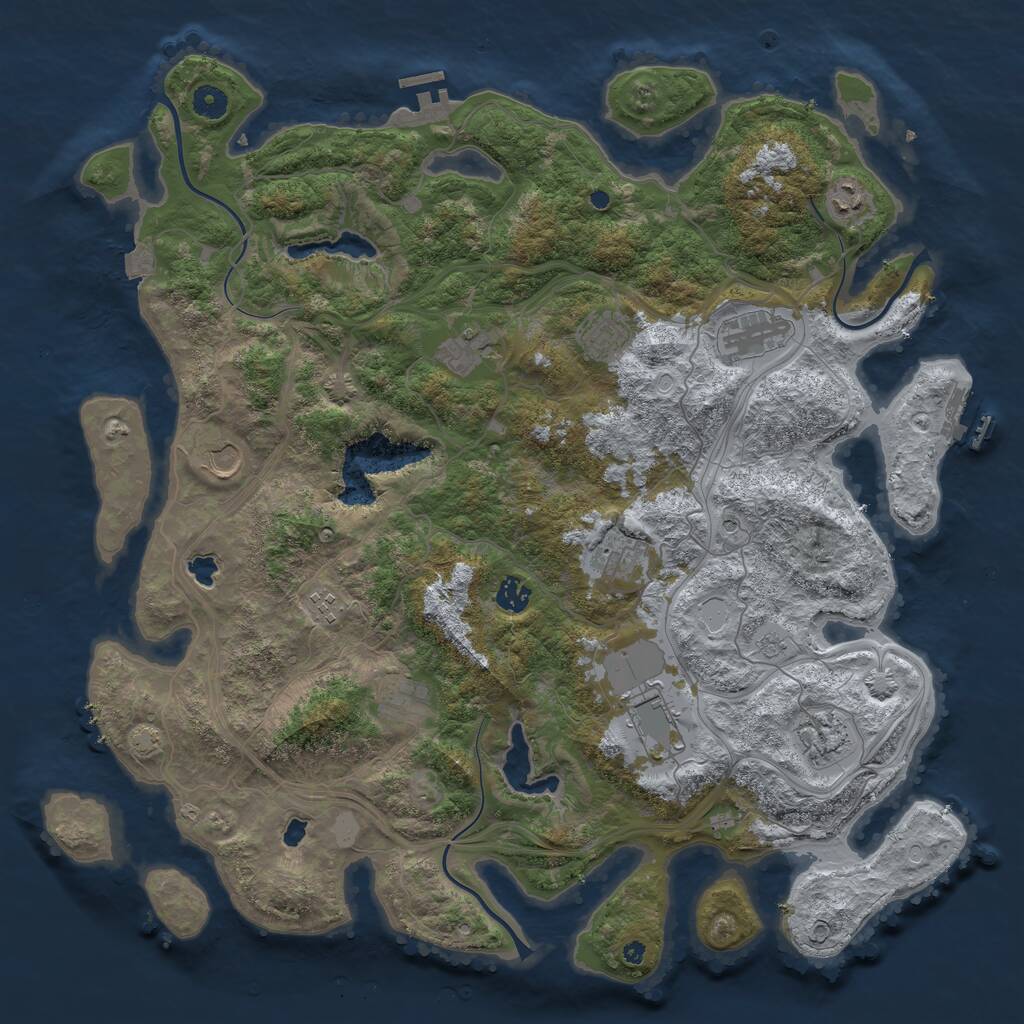 Rust Map: Procedural Map, Size: 4500, Seed: 982792298, 17 Monuments