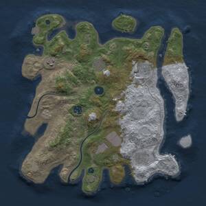 Thumbnail Rust Map: Procedural Map, Size: 3500, Seed: 409214, 11 Monuments