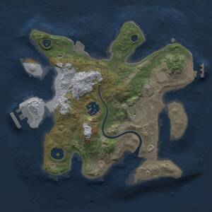 Thumbnail Rust Map: Procedural Map, Size: 2500, Seed: 942007867, 5 Monuments