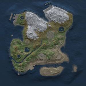 Thumbnail Rust Map: Procedural Map, Size: 2500, Seed: 2065049260, 7 Monuments