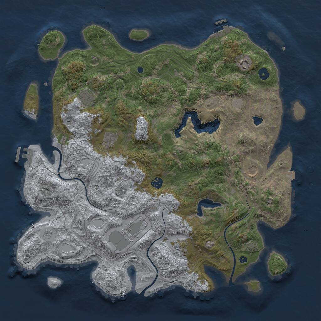 Rust Map: Procedural Map, Size: 4250, Seed: 550793659, 14 Monuments