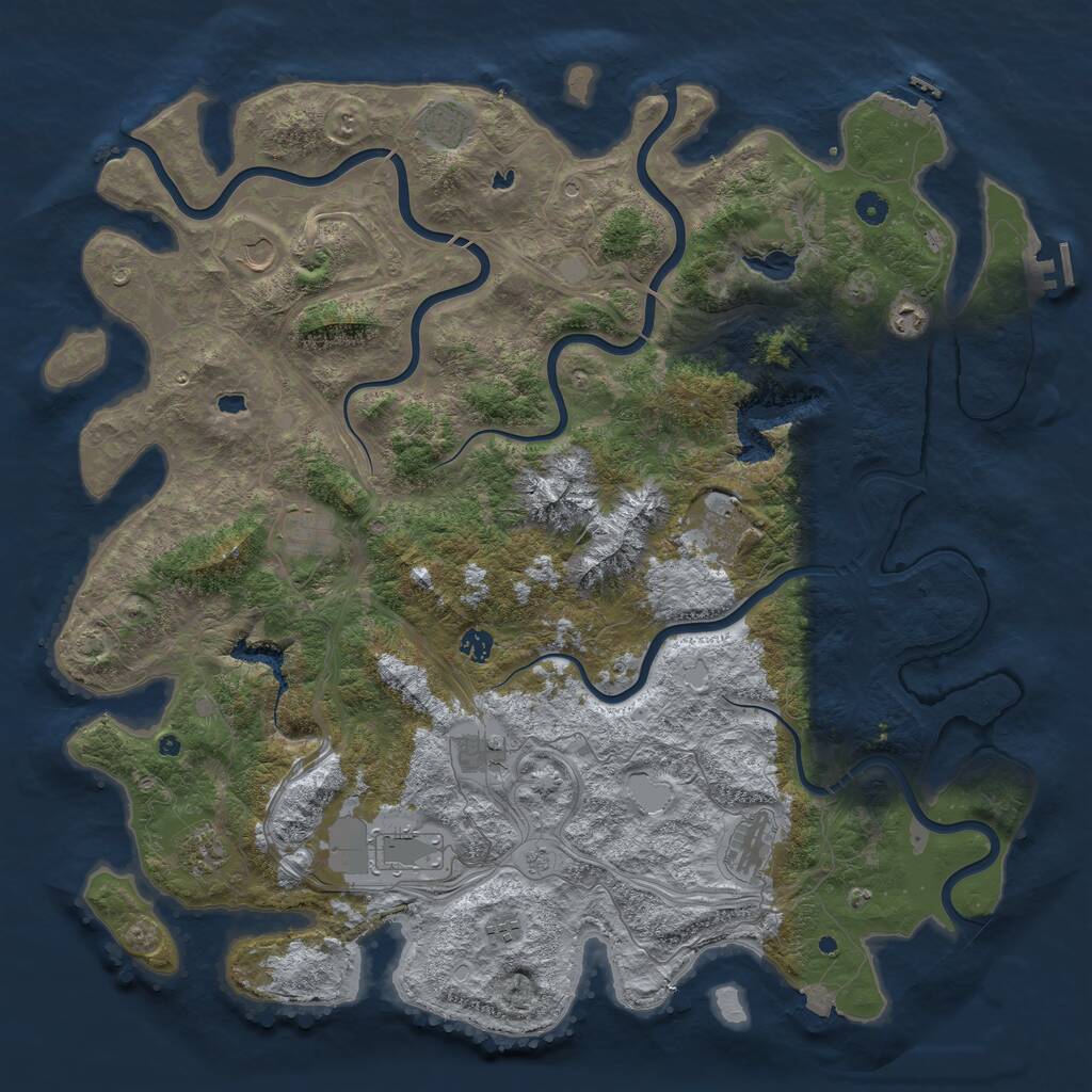 Rust Map: Procedural Map, Size: 5000, Seed: 2003799163, 19 Monuments