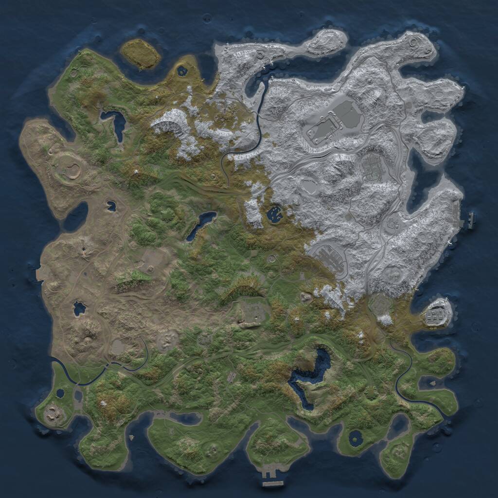 Rust Map: Procedural Map, Size: 4850, Seed: 1533462501, 17 Monuments