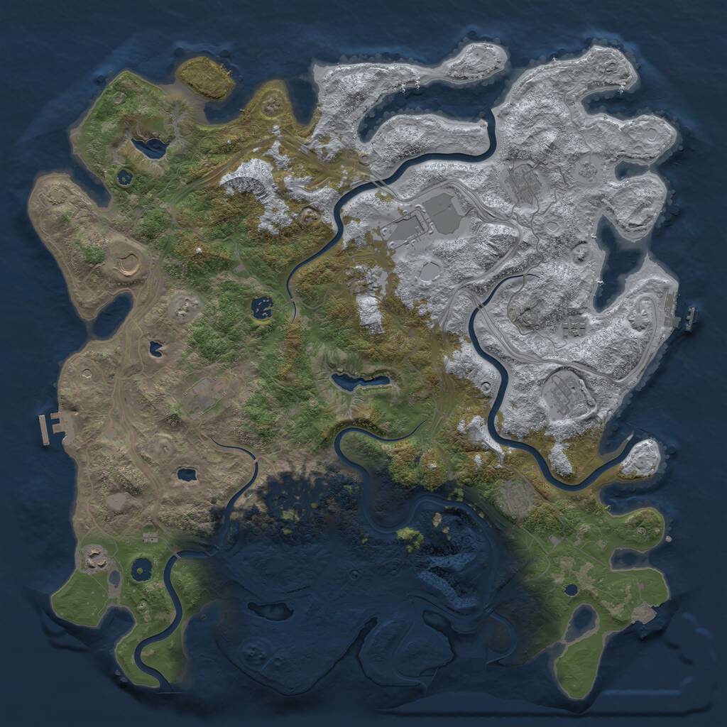 Rust Map: Procedural Map, Size: 4850, Seed: 1533462501, 19 Monuments