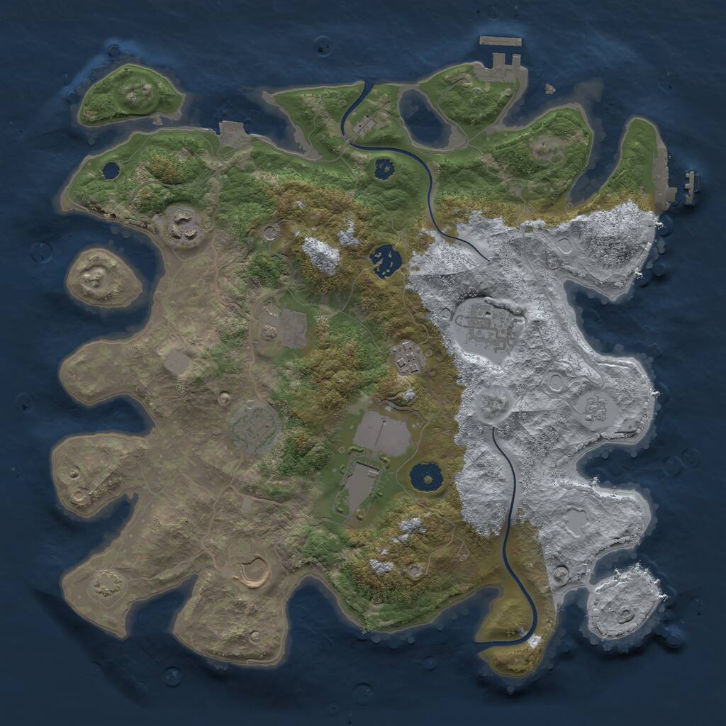 Rust Map: Procedural Map, Size: 3500, Seed: 15092015, 14 Monuments