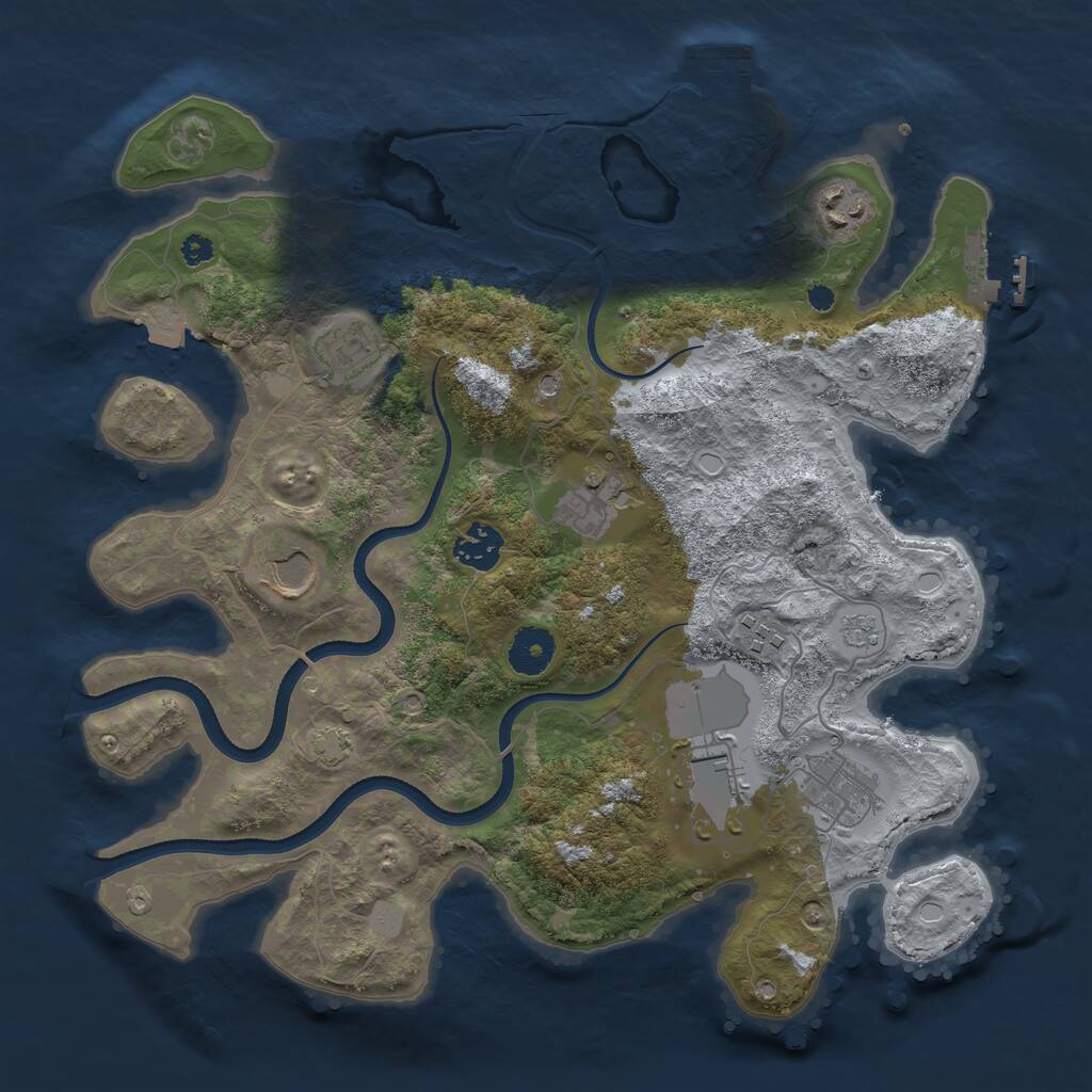 Rust Map: Procedural Map, Size: 3500, Seed: 15092015, 16 Monuments