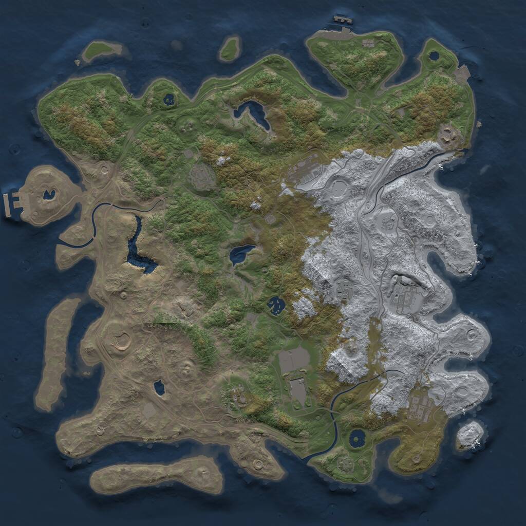 Rust Map: Procedural Map, Size: 4500, Seed: 998478125, 16 Monuments