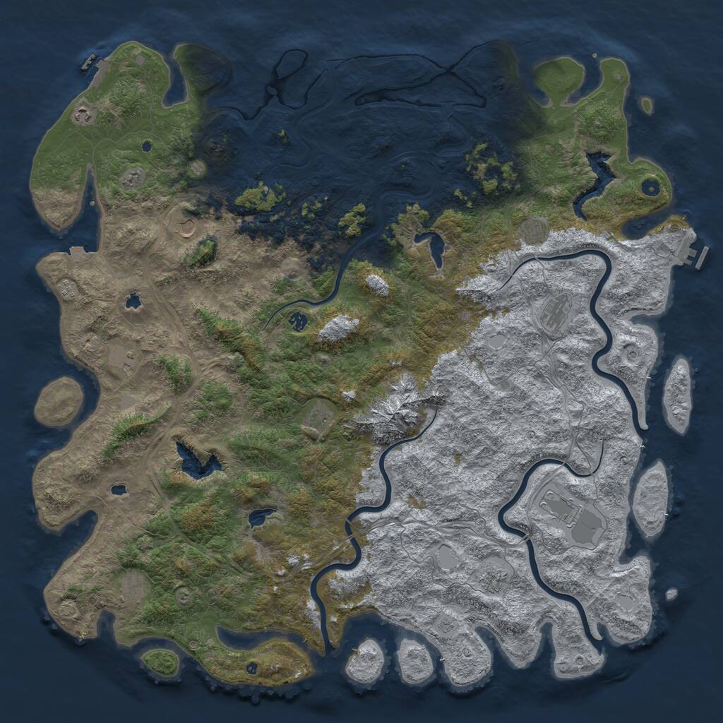 Rust Map: Procedural Map, Size: 6000, Seed: 1800448799, 17 Monuments