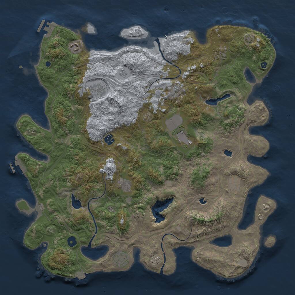 Rust Map: Procedural Map, Size: 4500, Seed: 1181449378, 15 Monuments