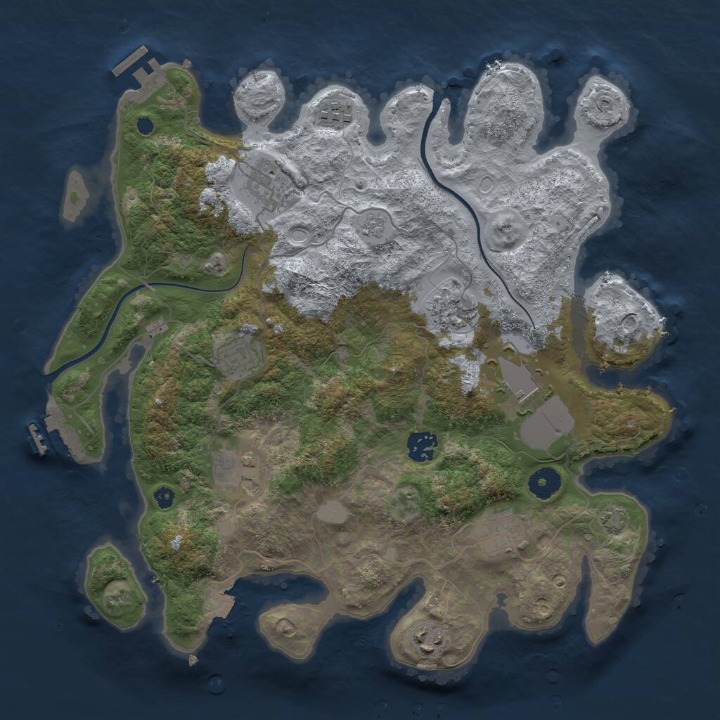 Rust Map: Procedural Map, Size: 3500, Seed: 1986061310, 14 Monuments