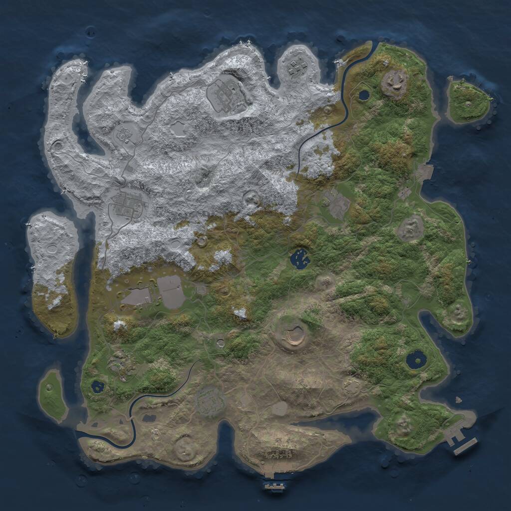 Rust Map: Procedural Map, Size: 3980, Seed: 304851961, 16 Monuments