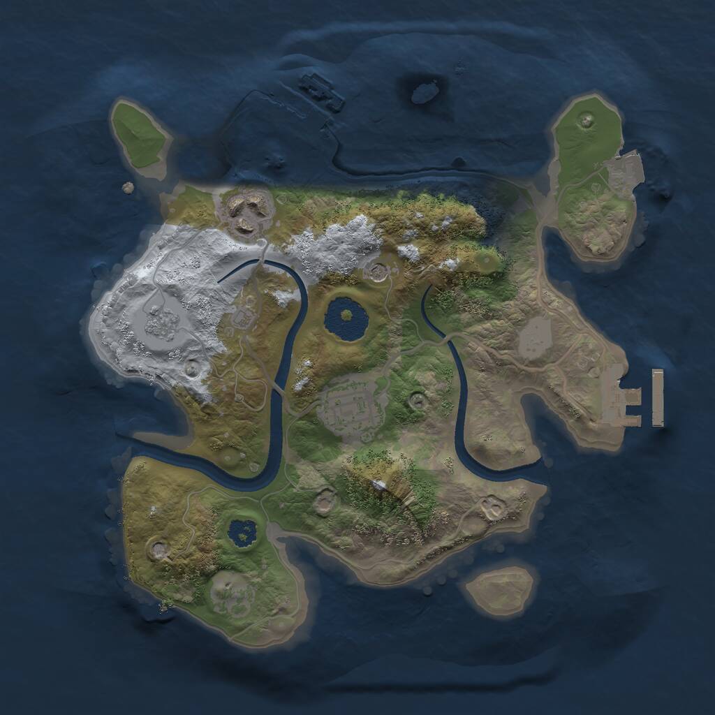 Rust Map: Procedural Map, Size: 2500, Seed: 1444135461, 7 Monuments