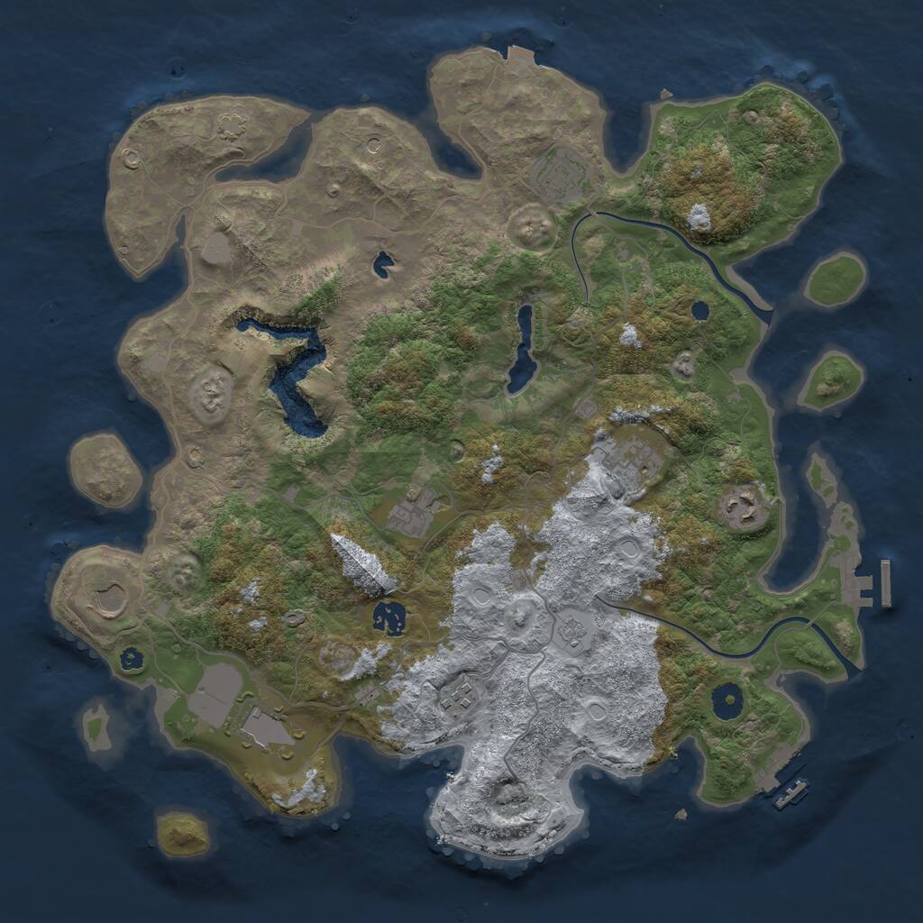 Rust Map: Procedural Map, Size: 4000, Seed: 1591104204, 16 Monuments