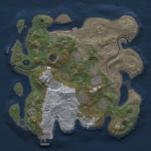 Thumbnail Rust Map: Procedural Map, Size: 3500, Seed: 1666256638, 16 Monuments